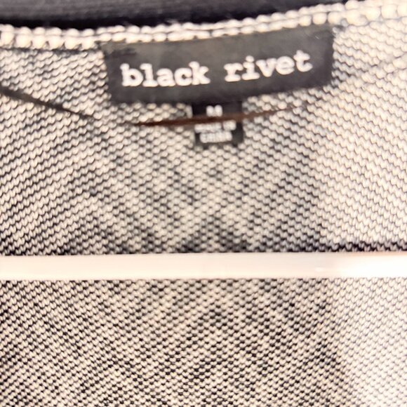 Black Rivet Geometric Knit Open Cardigan - Size M - Picture 2 of 5